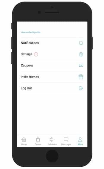 Grabr App Menu Options