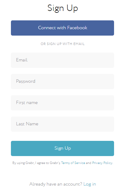 Sign up for your free Grabr account and get $10