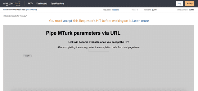 Amazon Mechanical Turk Job Preview