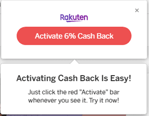 Rakuten browser extension