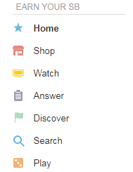 Swagbucks menu