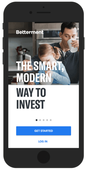 Betterment app sign up screen