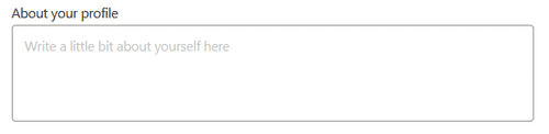 Filling in Pinterest profile description