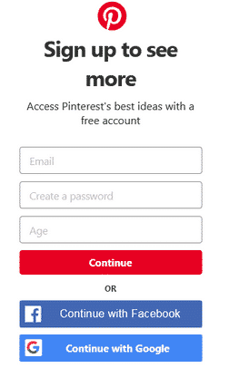 How To Make Money On Pinterest Without A Blog Ultimate 2019 Guide - sign up to your pinterest account to make money on pinterest without a blog