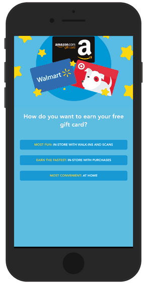 Choose how you want to earn free gift cards on Shopkick