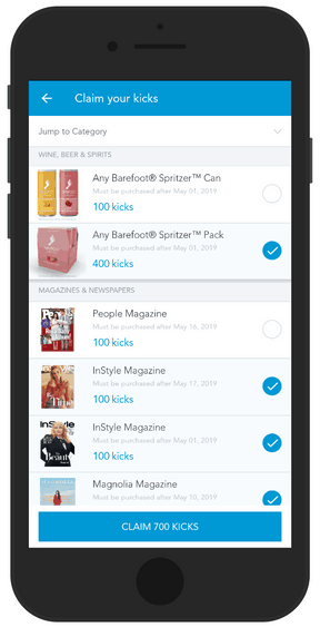 claim items you bought and get points when scanning receipt