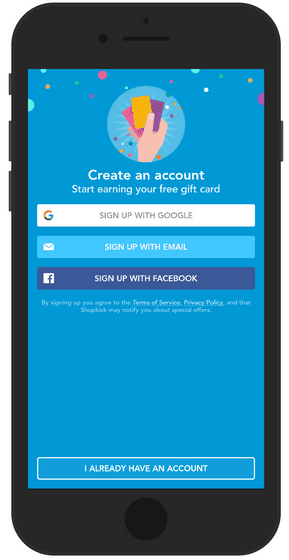 Sign up to Shopkick and start earning rewards
