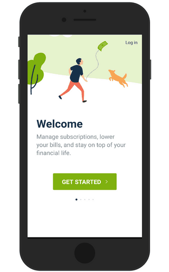 Truebill app starting page