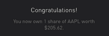 example of free stock on Robinhood