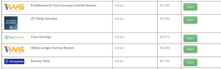 Survey options on Timebucks